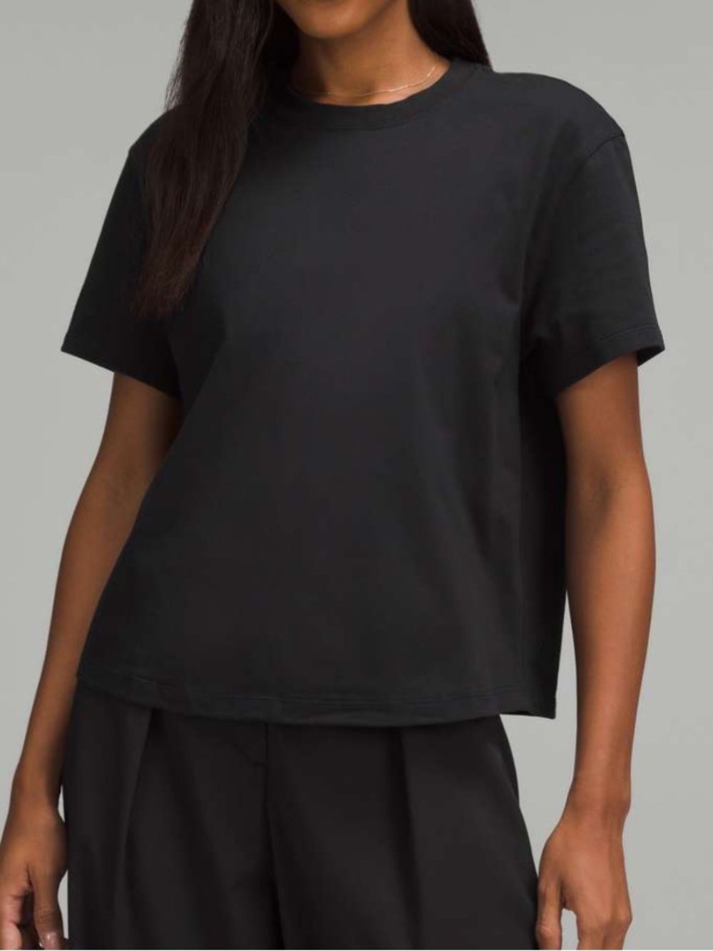 Lululemon Sz 14 Relaxed-Fit Cotton Jersey T-Shirt
Black Crewneck Tee Classic.